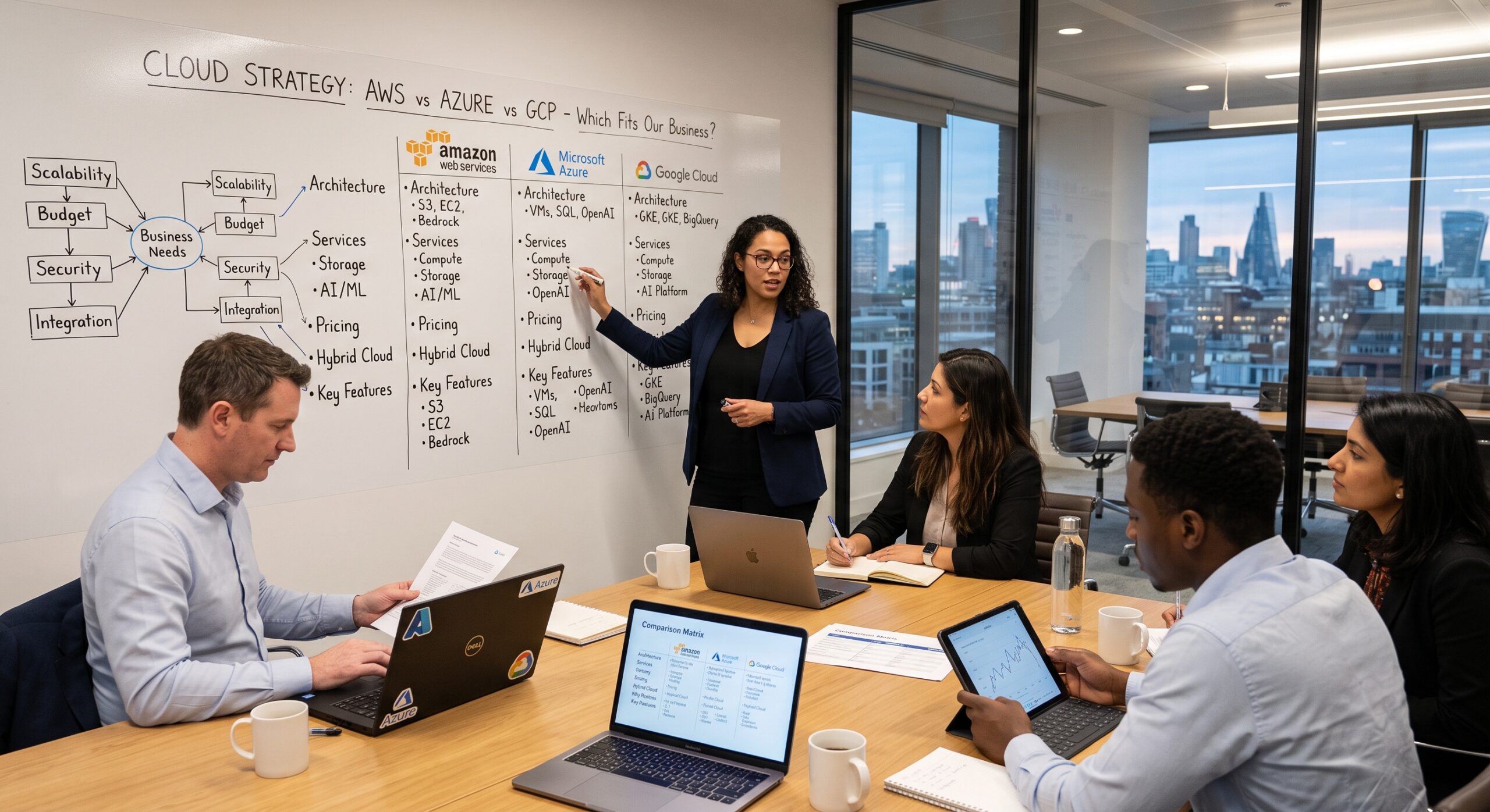 AWS vs Azure vs Google Cloud comparison for business cloud strategy